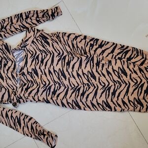 Zebra Print Long Sleeve Dress